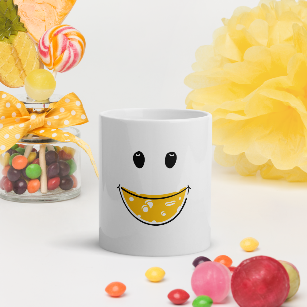 White glossy mug