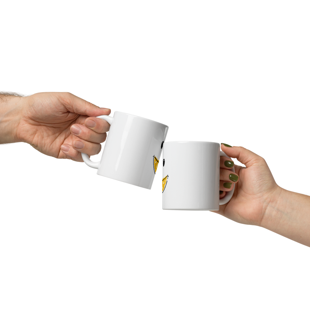 White glossy mug